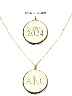 Gold Class Of 2024 Monogram Pendant Necklace