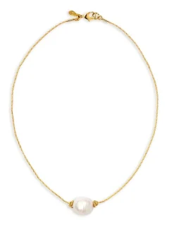 Golden Tide Pearl Knot Necklace