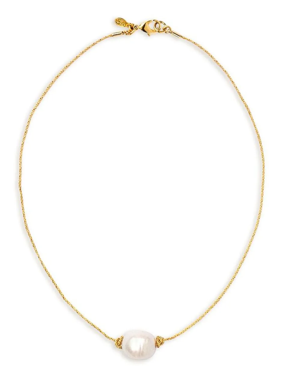 Golden Tide Pearl Knot Necklace