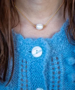 Golden Tide Pearl Knot Necklace