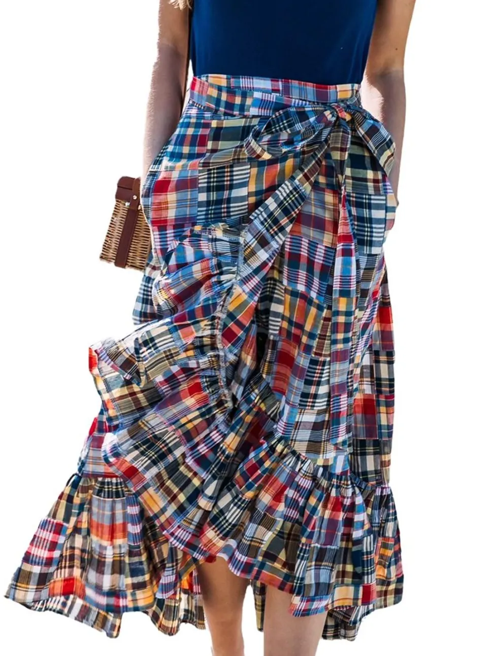Jacqueline Patchwork Madras Skirt