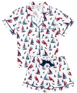 Lobster Buoy Drawstring Shorts Pajama Set