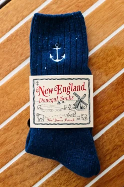 Navy Anchor Donegal Socks