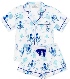 Octopus Garden Drawstring Shorts Pajama Set