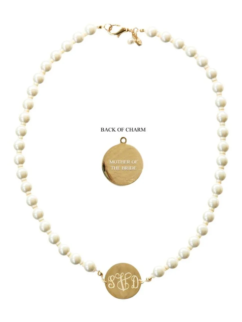 Pearl Monogram Wedding Necklace