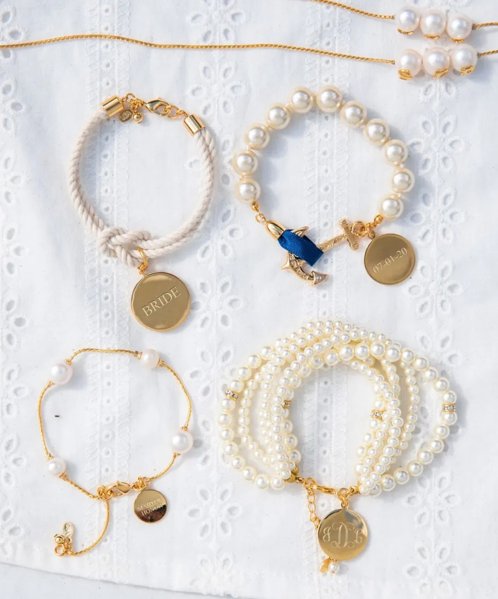 Pearlfection Monogram Wedding Bracelet