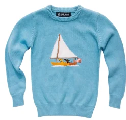 Ruff Day At Sea Kids Sweater- Light Blue