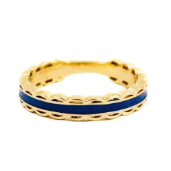 Scalloped Ring -Navy