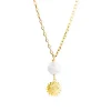 Sunflower Pearl Drop Necklace