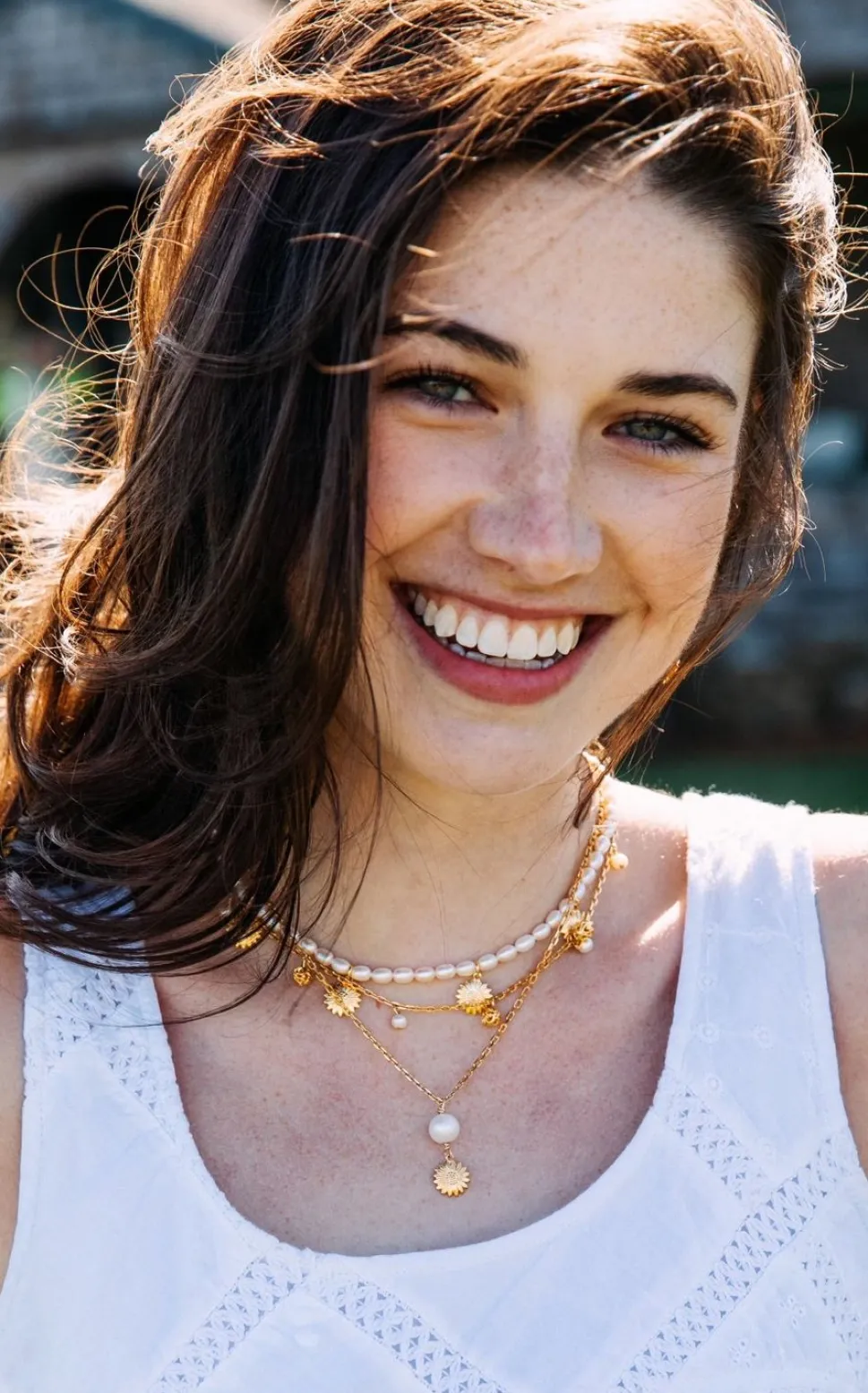 Sunflower Pearl Drop Necklace