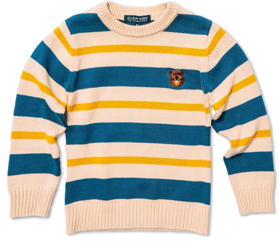 Wilderness Beaver Striped Kids Sweater